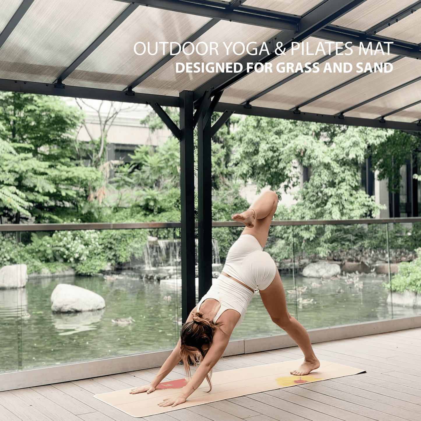 The Surf Mat • 4mm Thick, Organic Hemp Yoga Mat with Tropical Flowers - Crk