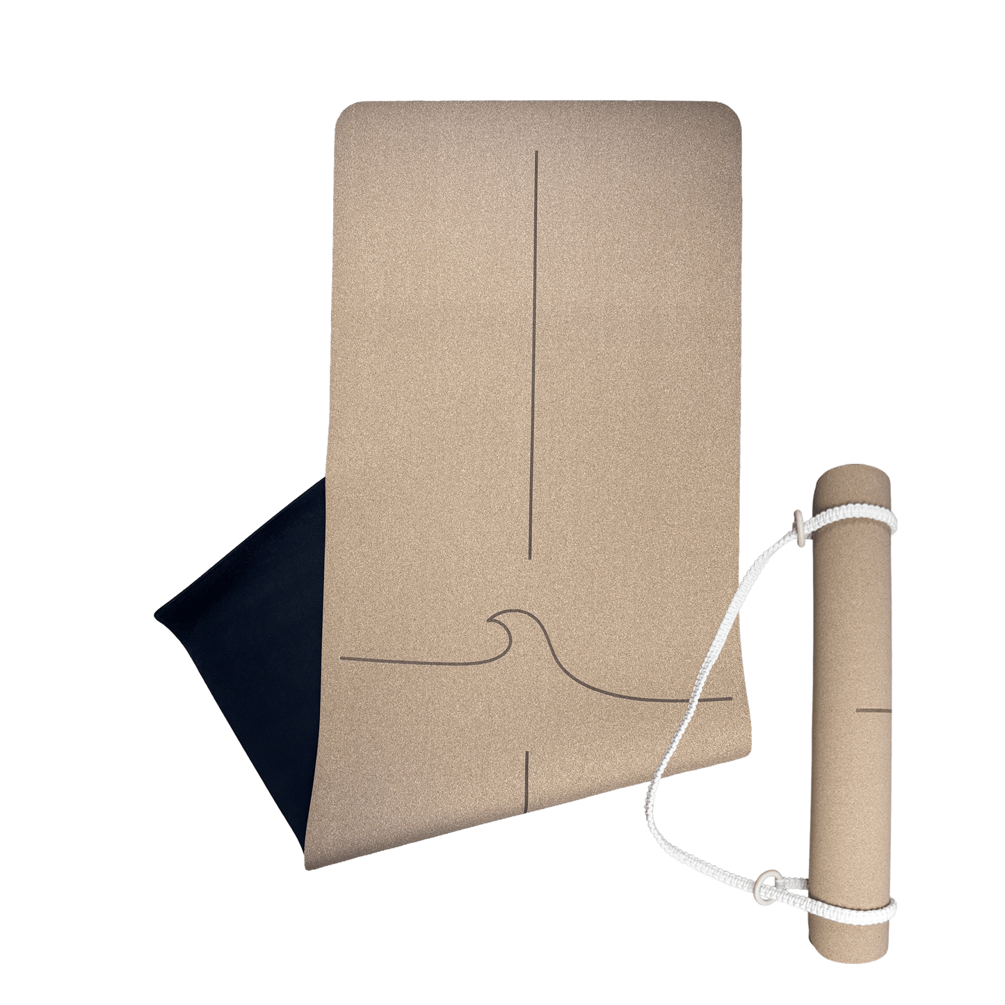 The Wave Mat • 4mm Thick, Organic Cork Yoga Mat with Recycled Natural Rubber - Crk
