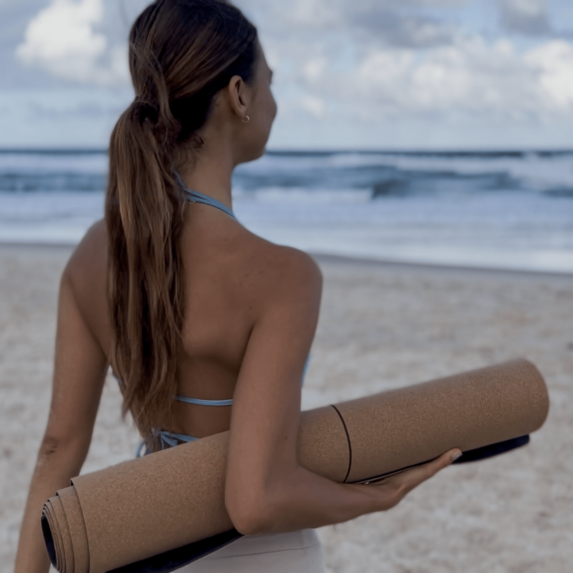 The Wave Mat • 4mm Thick, Organic Cork Yoga Mat with Recycled Natural Rubber - Crk