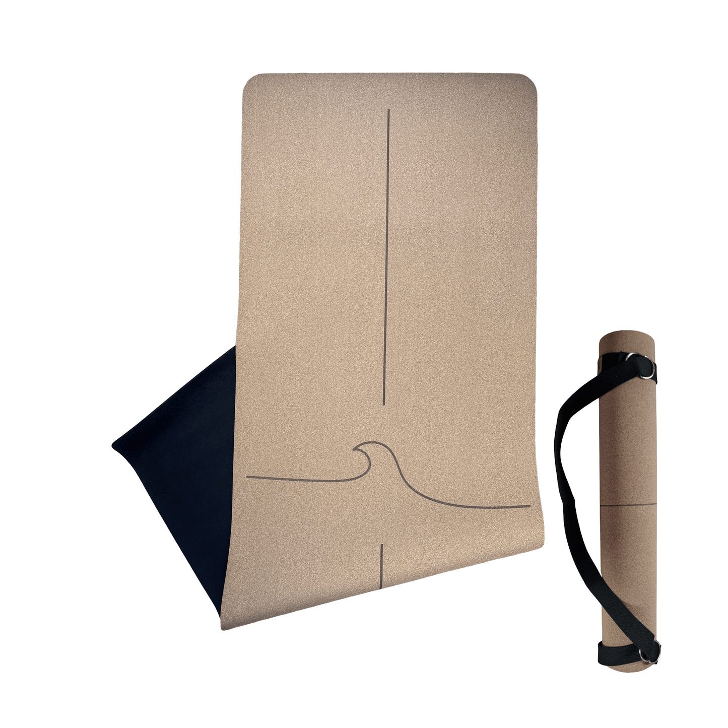 The Wave Mat • 4mm Thick, Organic Cork Yoga Mat with Recycled Natural Rubber - Crk