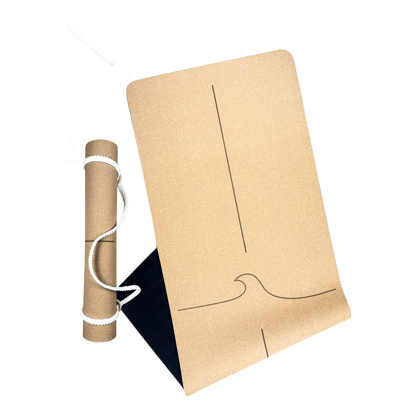 The Wave Mat • 4mm Thick, Organic Cork Yoga Mat with Recycled Natural Rubber - Crk