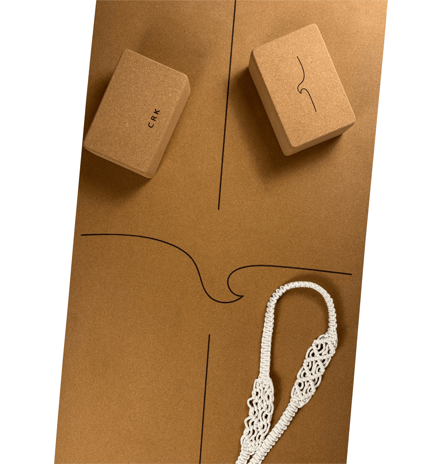 The Wave Mat with a Chic Strap and Yoga Blocks • Yoga Kit - Crk