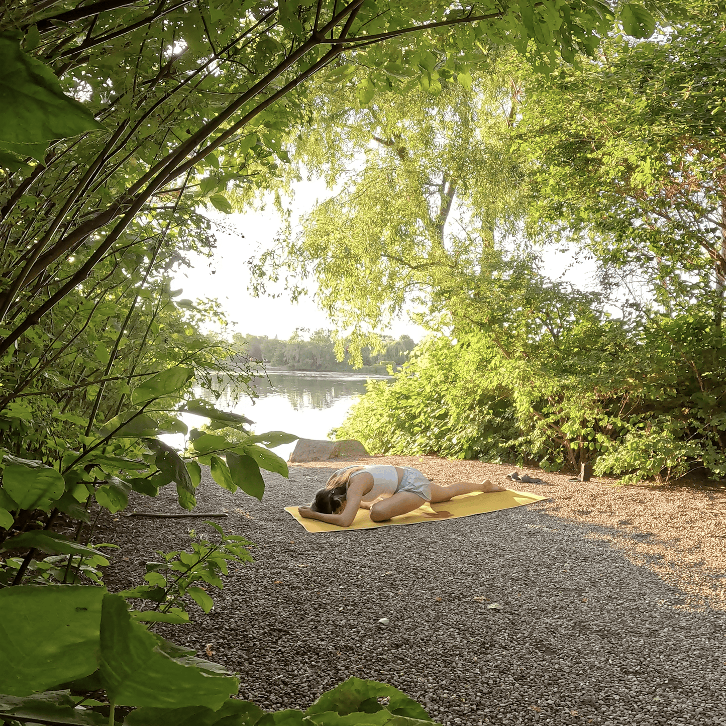 The Yellow Mat • 5mm Thick, Organic Hemp Yoga Mat with Natural Rubber (Limited Edition) + Yoga mat carrying strap - Crk