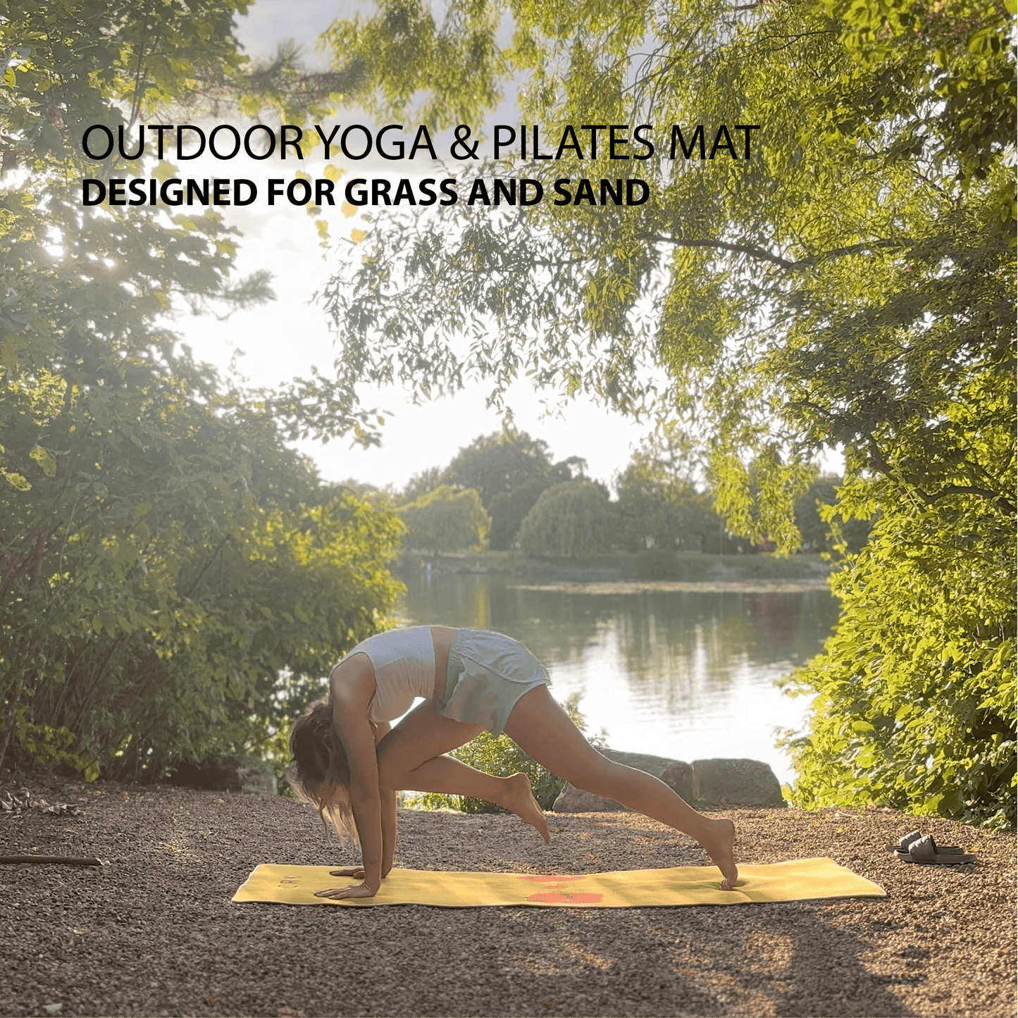 The Yellow Mat • 5mm Thick, Organic Hemp Yoga Mat with Natural Rubber (Limited Edition) + Yoga mat carrying strap - Crk