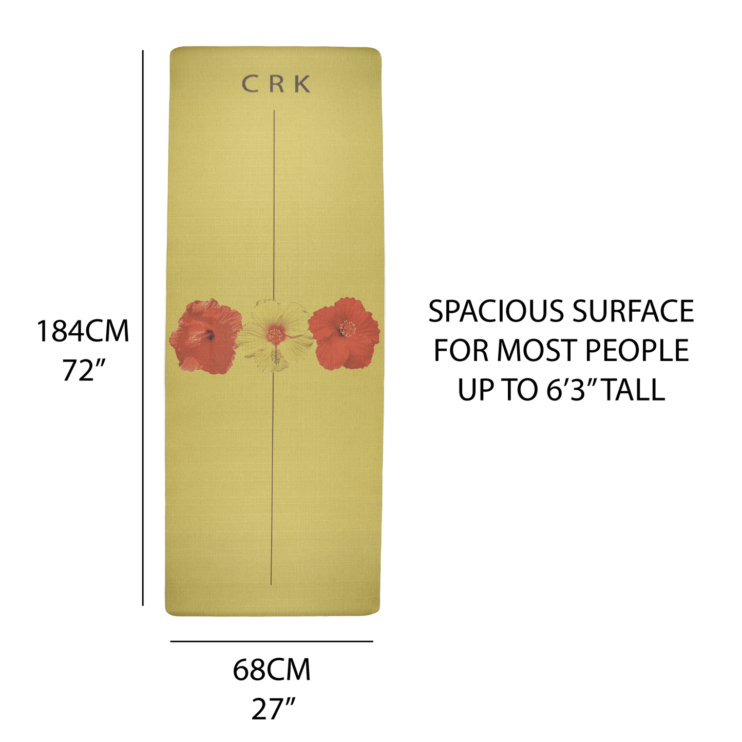 The Yellow Mat • 5mm Thick, Organic Hemp Yoga Mat with Natural Rubber (Limited Edition) + Yoga mat carrying strap - Crk