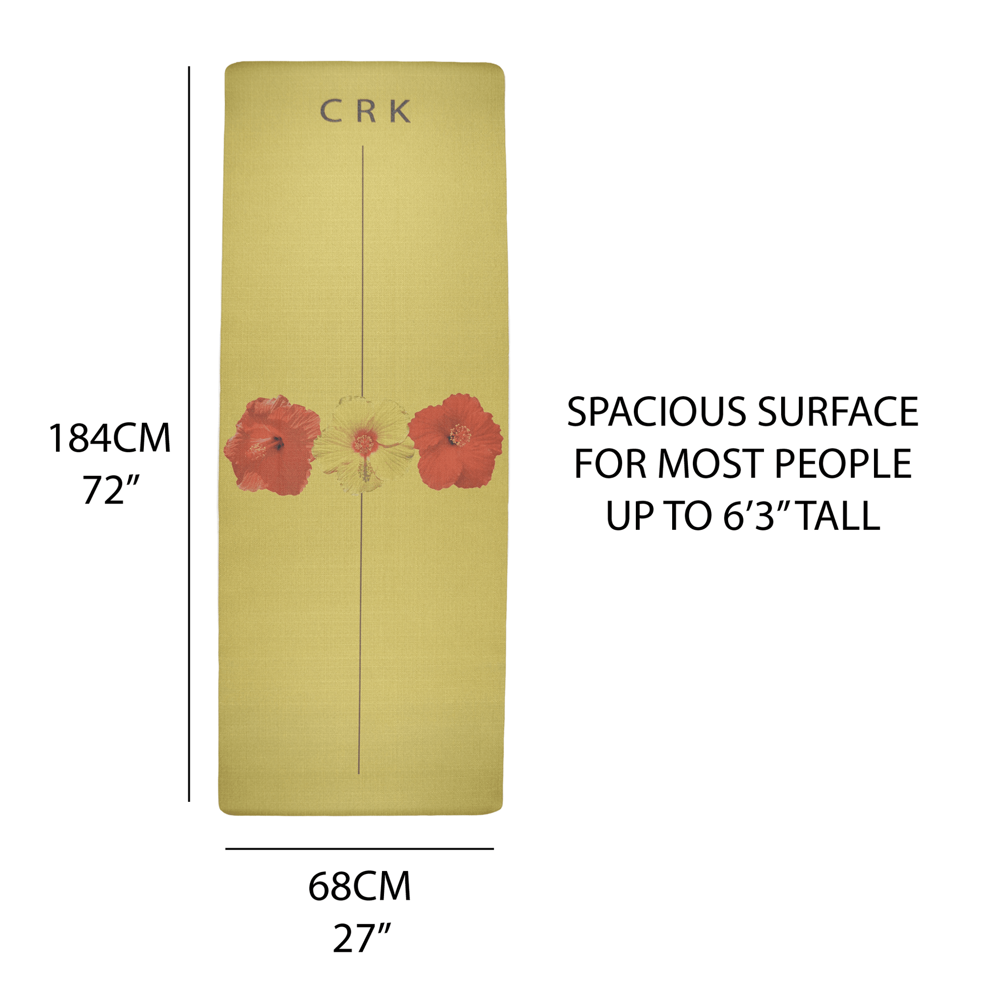 The Yellow Mat • 5mm Thick, Organic Hemp Yoga Mat with Natural Rubber (Limited Edition) + Yoga mat carrying strap - Crk