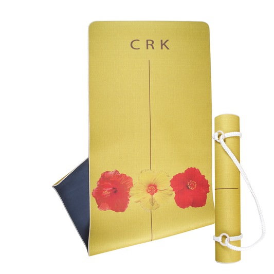 The Yellow Mat • 5mm Thick, Organic Hemp Yoga Mat with Natural Rubber (Limited Edition) + Yoga mat carrying strap